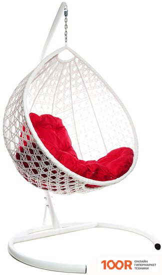 M-Group КАПЛЯ ЛЮКС 11030106 (БЕЛЫЙ РОТАНГ/КРАСНАЯ ПОДУШКА) (341043)