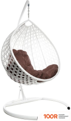 M-Group КАПЛЯ ЛЮКС 11030105 (БЕЛЫЙ РОТАНГ/КОРИЧНЕВАЯ ПОДУШКА) (341042)