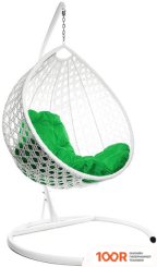 M-Group КАПЛЯ ЛЮКС 11030104 (БЕЛЫЙ РОТАНГ/ЗЕЛЕНАЯ ПОДУШКА) (341041)