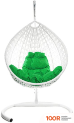 M-Group КАПЛЯ ЛЮКС 11030104 (БЕЛЫЙ РОТАНГ/ЗЕЛЕНАЯ ПОДУШКА) (341041)