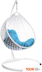 M-Group КАПЛЯ ЛЮКС 11030103 (БЕЛЫЙ РОТАНГ/ГОЛУБАЯ ПОДУШКА) (341040)