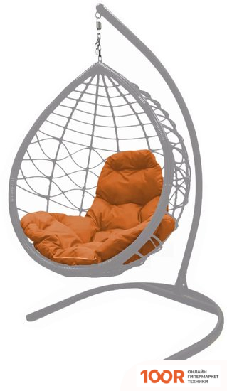 M-Group КАПЛЯ ЛОРИ 11530307 (СЕРЫЙ РОТАНГ/ОРАНЖЕВАЯ ПОДУШКА) (341023)