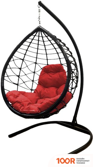 M-Group КАПЛЯ ЛОРИ 11530206 (КОРИЧНЕВЫЙ РОТАНГ/КРАСНАЯ ПОДУШКА) (341012)