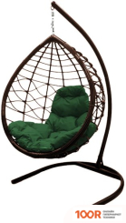 M-Group КАПЛЯ ЛОРИ 11530204 (КОРИЧНЕВЫЙ РОТАНГ/ЗЕЛЕНАЯ ПОДУШКА) (341011)