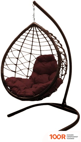 M-Group КАПЛЯ ЛОРИ 11530202 (КОРИЧНЕВЫЙ РОТАНГ/БОРДОВАЯ ПОДУШКА) (341009)