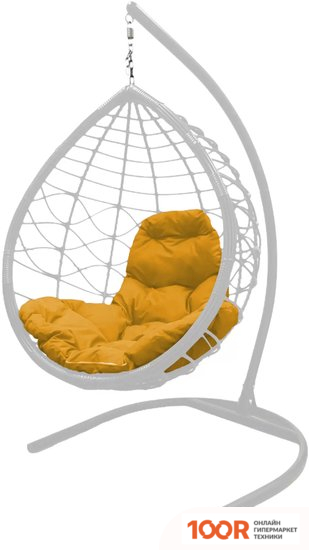 M-Group КАПЛЯ ЛОРИ 11530111 (БЕЛЫЙ РОТАНГ/ЖЕЛТАЯ ПОДУШКА) (341007)