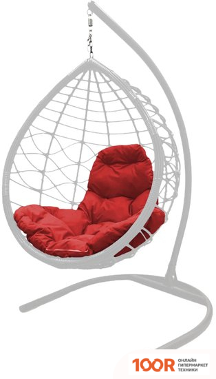 M-Group КАПЛЯ ЛОРИ 11530106 (БЕЛЫЙ РОТАНГ/КРАСНАЯ ПОДУШКА) (341002)