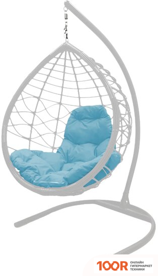 M-Group КАПЛЯ ЛОРИ 11530103 (БЕЛЫЙ РОТАНГ/ГОЛУБАЯ ПОДУШКА) (340999)