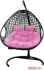 M-Group ДЛЯ ДВОИХ ЛЮКС 11510408 (ЧЕРНЫЙ РОТАНГ/РОЗОВАЯ ПОДУШКА) (340905)