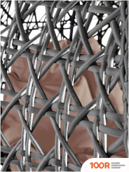 M-Group ДЛЯ ДВОИХ ЛЮКС 11510405 (ЧЕРНЫЙ РОТАНГ/КОРИЧНЕВАЯ ПОДУШКА) (340902)