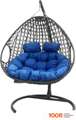 M-Group ДЛЯ ДВОИХ ЛЮКС 11510310 (СЕРЫЙ РОТАНГ/СИНЯЯ ПОДУШКА) (340897)