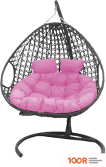 M-Group ДЛЯ ДВОИХ ЛЮКС 11510308 (СЕРЫЙ РОТАНГ/РОЗОВАЯ ПОДУШКА) (340895)