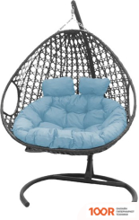 M-Group ДЛЯ ДВОИХ ЛЮКС 11510303 (СЕРЫЙ РОТАНГ/ГОЛУБАЯ ПОДУШКА) (340891)