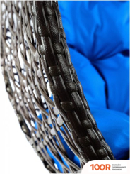 M-Group ДЛЯ ДВОИХ ЛЮКС 11510210 (КОРИЧНЕВЫЙ РОТАНГ/СИНЯЯ ПОДУШКА) (340887)