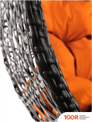 M-Group ДЛЯ ДВОИХ ЛЮКС 11510207 (КОРИЧНЕВЫЙ РОТАНГ/ОРАНЖЕВАЯ ПОДУШКА) (340885)