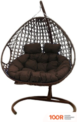 M-Group ДЛЯ ДВОИХ ЛЮКС 11510205 (КОРИЧНЕВЫЙ РОТАНГ/КОРИЧНЕВАЯ ПОДУШКА) (340883)