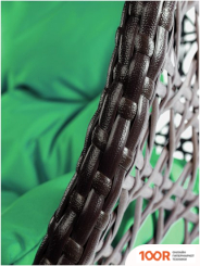 M-Group ДЛЯ ДВОИХ ЛЮКС 11510204 (КОРИЧНЕВЫЙ РОТАНГ/ЗЕЛЕНАЯ ПОДУШКА) (340882)