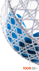 M-Group ДЛЯ ДВОИХ ЛЮКС 11510110 (БЕЛЫЙ РОТАНГ/СИНЯЯ ПОДУШКА) (340877)