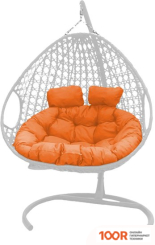 M-Group ДЛЯ ДВОИХ ЛЮКС 11510107 (БЕЛЫЙ РОТАНГ/ОРАНЖЕВАЯ ПОДУШКА) (340874)