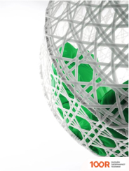 M-Group ДЛЯ ДВОИХ ЛЮКС 11510104 (БЕЛЫЙ РОТАНГ/ЗЕЛЕНАЯ ПОДУШКА) (340871)