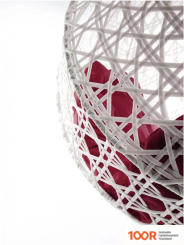 M-Group ДЛЯ ДВОИХ ЛЮКС 11510102 (БЕЛЫЙ РОТАНГ/БОРДОВАЯ ПОДУШКА) (340869)