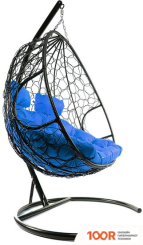 M-Group ДЛЯ ДВОИХ 11450410 (ЧЕРНЫЙ РОТАНГ/СИНЯЯ ПОДУШКА) (340866)