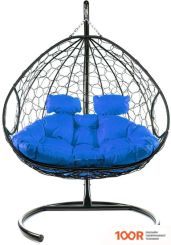 M-Group ДЛЯ ДВОИХ 11450410 (ЧЕРНЫЙ РОТАНГ/СИНЯЯ ПОДУШКА) (340866)