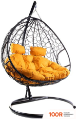 M-Group ДЛЯ ДВОИХ 11450407 (ЧЕРНЫЙ РОТАНГ/ОРАНЖЕВАЯ ПОДУШКА) (340863)