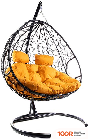 M-Group ДЛЯ ДВОИХ 11450407 (ЧЕРНЫЙ РОТАНГ/ОРАНЖЕВАЯ ПОДУШКА) (340863)