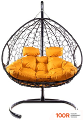 M-Group ДЛЯ ДВОИХ 11450407 (ЧЕРНЫЙ РОТАНГ/ОРАНЖЕВАЯ ПОДУШКА) (340863)