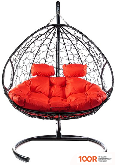 M-Group ДЛЯ ДВОИХ 11450406 (ЧЕРНЫЙ РОТАНГ/КРАСНАЯ ПОДУШКА) (340862)