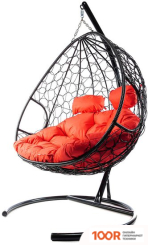 M-Group ДЛЯ ДВОИХ 11450406 (ЧЕРНЫЙ РОТАНГ/КРАСНАЯ ПОДУШКА) (340862)