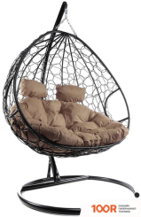 M-Group ДЛЯ ДВОИХ 11450405 (ЧЕРНЫЙ РОТАНГ/КОРИЧНЕВАЯ ПОДУШКА) (340861)