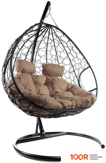 M-Group ДЛЯ ДВОИХ 11450405 (ЧЕРНЫЙ РОТАНГ/КОРИЧНЕВАЯ ПОДУШКА) (340861)