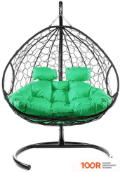 M-Group ДЛЯ ДВОИХ 11450404 (ЧЕРНЫЙ РОТАНГ/ЗЕЛЕНАЯ ПОДУШКА) (340860)