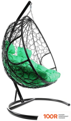 M-Group ДЛЯ ДВОИХ 11450404 (ЧЕРНЫЙ РОТАНГ/ЗЕЛЕНАЯ ПОДУШКА) (340860)