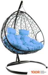 M-Group ДЛЯ ДВОИХ 11450403 (ЧЕРНЫЙ РОТАНГ/ГОЛУБАЯ ПОДУШКА) (340859)