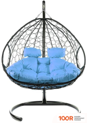 M-Group ДЛЯ ДВОИХ 11450403 (ЧЕРНЫЙ РОТАНГ/ГОЛУБАЯ ПОДУШКА) (340859)