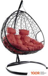 M-Group ДЛЯ ДВОИХ 11450402 (ЧЕРНЫЙ РОТАНГ/БОРДОВАЯ ПОДУШКА) (340858)