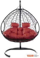 M-Group ДЛЯ ДВОИХ 11450402 (ЧЕРНЫЙ РОТАНГ/БОРДОВАЯ ПОДУШКА) (340858)