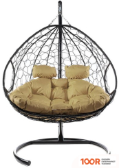 M-Group ДЛЯ ДВОИХ 11450401 (ЧЕРНЫЙ РОТАНГ/БЕЖЕВАЯ ПОДУШКА) (340857)