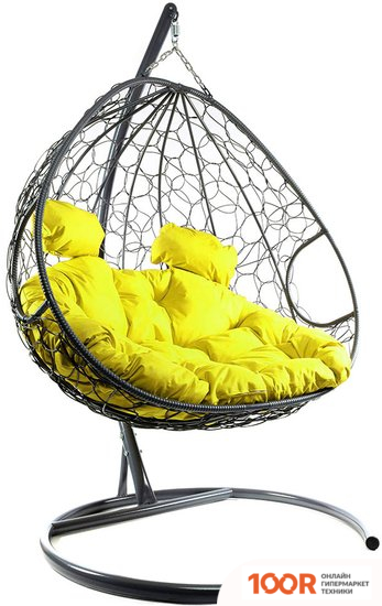 M-Group ДЛЯ ДВОИХ 11450311 (СЕРЫЙ РОТАНГ/ЖЕЛТАЯ ПОДУШКА) (340856)