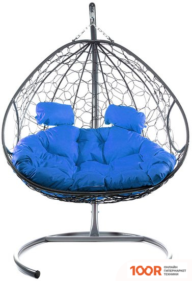 M-Group ДЛЯ ДВОИХ 11450310 (СЕРЫЙ РОТАНГ/СИНЯЯ ПОДУШКА) (340855)