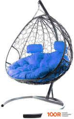 M-Group ДЛЯ ДВОИХ 11450310 (СЕРЫЙ РОТАНГ/СИНЯЯ ПОДУШКА) (340855)