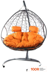 M-Group ДЛЯ ДВОИХ 11450307 (СЕРЫЙ РОТАНГ/ОРАНЖЕВАЯ ПОДУШКА) (340852)