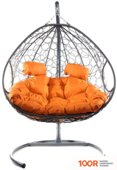 M-Group ДЛЯ ДВОИХ 11450307 (СЕРЫЙ РОТАНГ/ОРАНЖЕВАЯ ПОДУШКА) (340852)