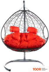 M-Group ДЛЯ ДВОИХ 11450306 (СЕРЫЙ РОТАНГ/КРАСНАЯ ПОДУШКА) (340851)