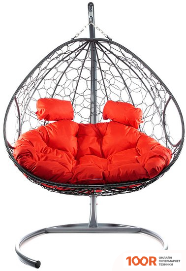 M-Group ДЛЯ ДВОИХ 11450306 (СЕРЫЙ РОТАНГ/КРАСНАЯ ПОДУШКА) (340851)