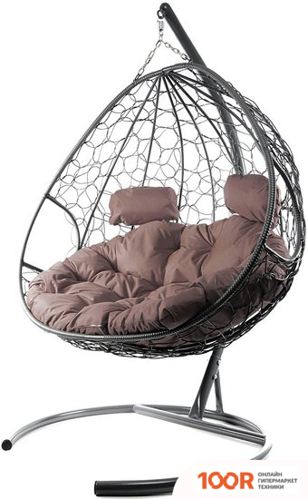 M-Group ДЛЯ ДВОИХ 11450305 (СЕРЫЙ РОТАНГ/КОРИЧНЕВАЯ ПОДУШКА) (340850)