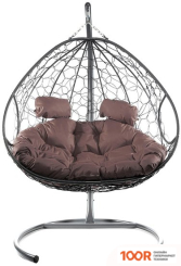 M-Group ДЛЯ ДВОИХ 11450305 (СЕРЫЙ РОТАНГ/КОРИЧНЕВАЯ ПОДУШКА) (340850)